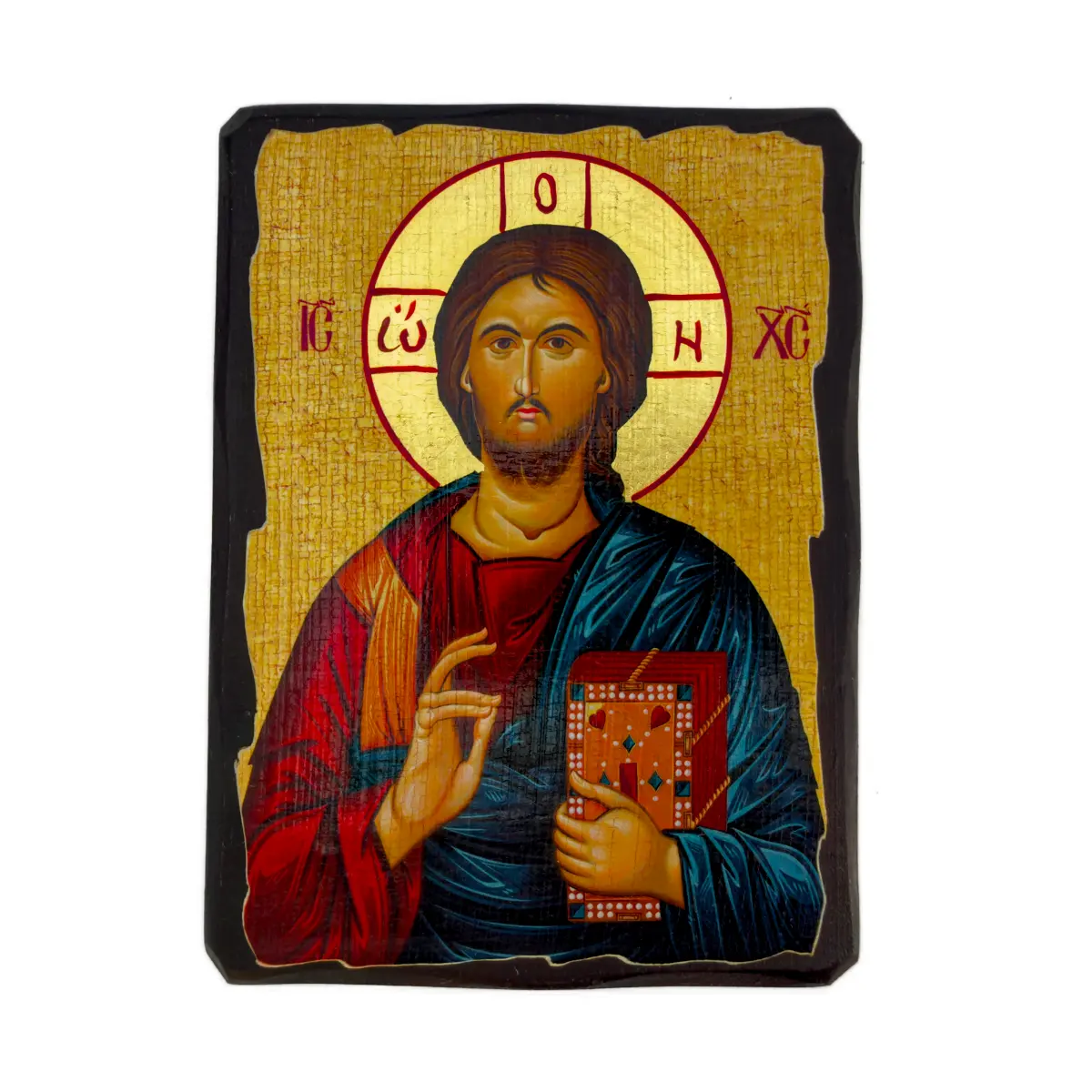 Icône Christ Pantocrator sur Bois - Le Sauveur Miséricordieux