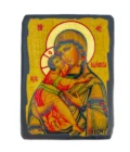 Icône Vierge de Vladimir sur Bois - Modèle de Tendresse Maternelle