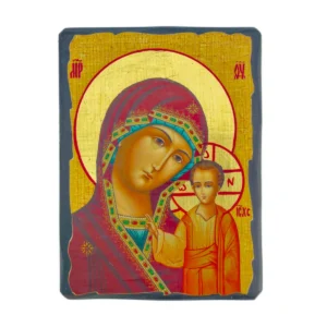 Icône Vierge de Kazan sur Bois - Bénédiction du Foyer, Kazanskaïa