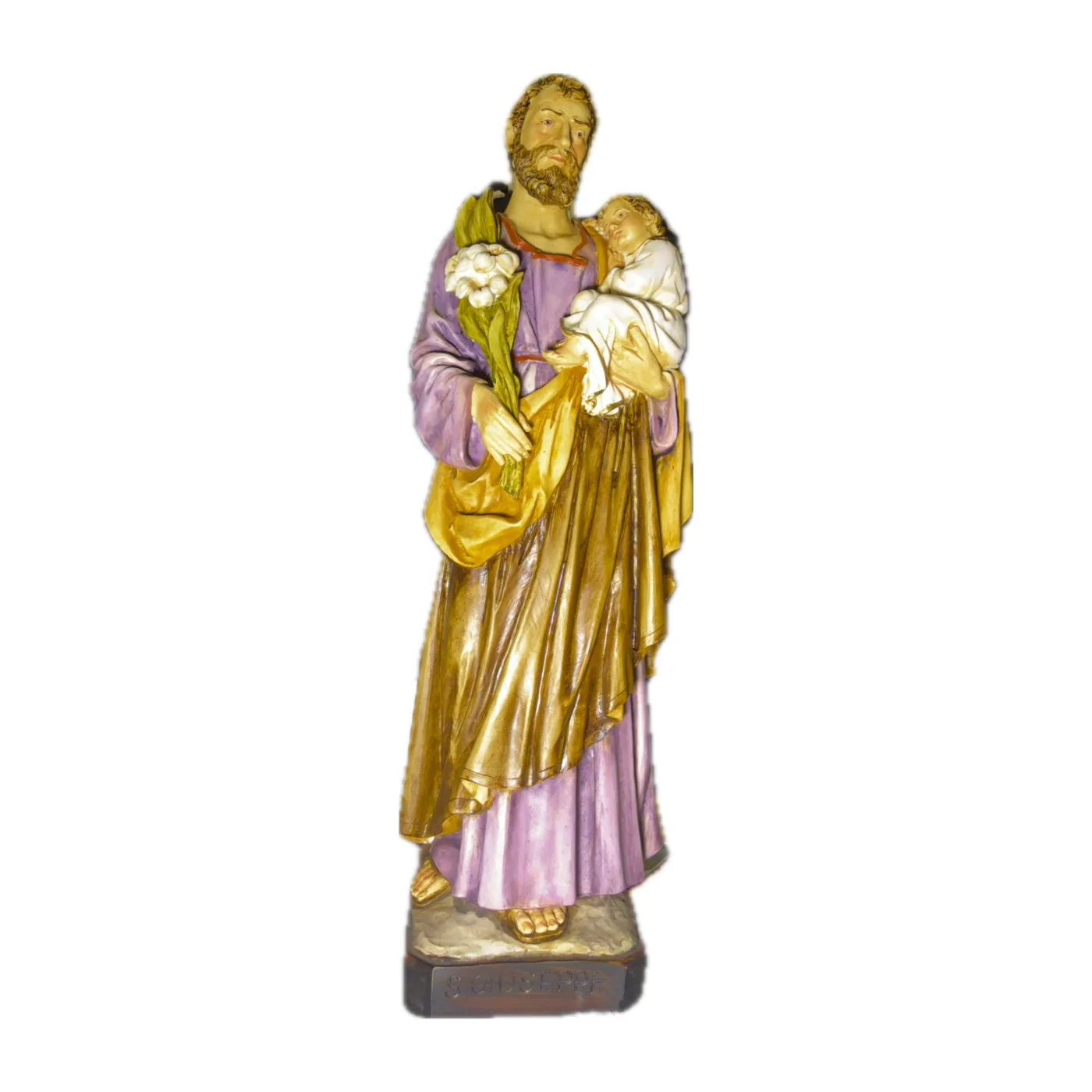 Grande Statue Saint Joseph à l'Enfant Jésus (60cm)