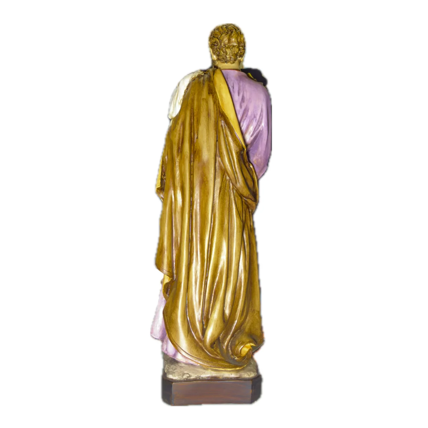 Grande Statue Saint Joseph à l'Enfant Jésus vue de dos (60cm)