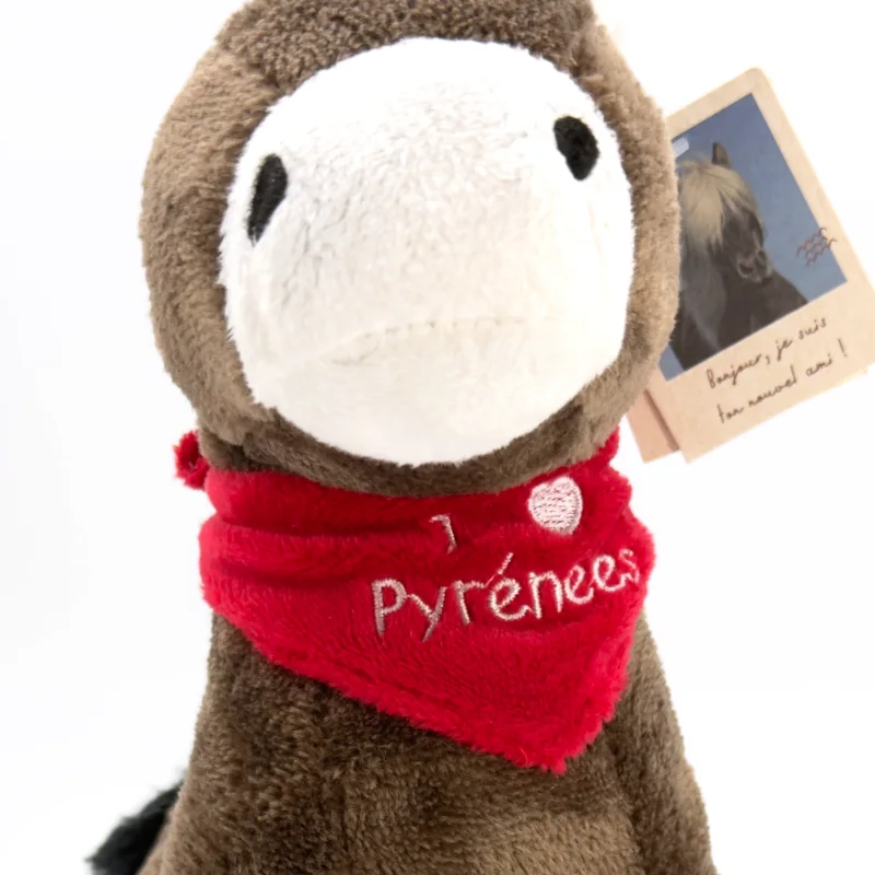 Peluche Âne des Pyrénées avec Foulard "I ♥ Pyrénées" - Doudou Souvenir (25 cm) – Image 2