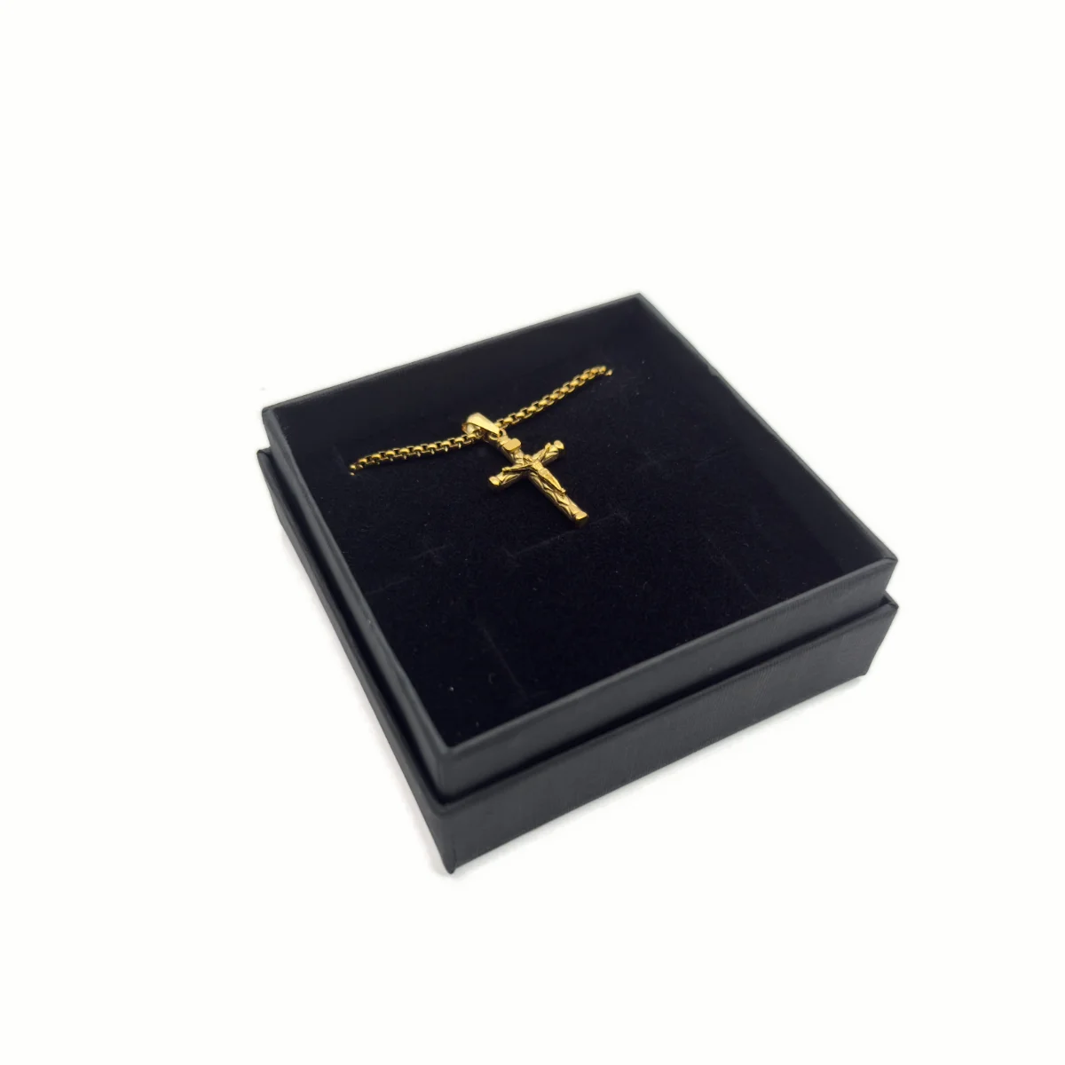 Collier Crucifix Moderne Texturé - Collection ORA - Acier Inoxydable (3 Finitions) – Image 7