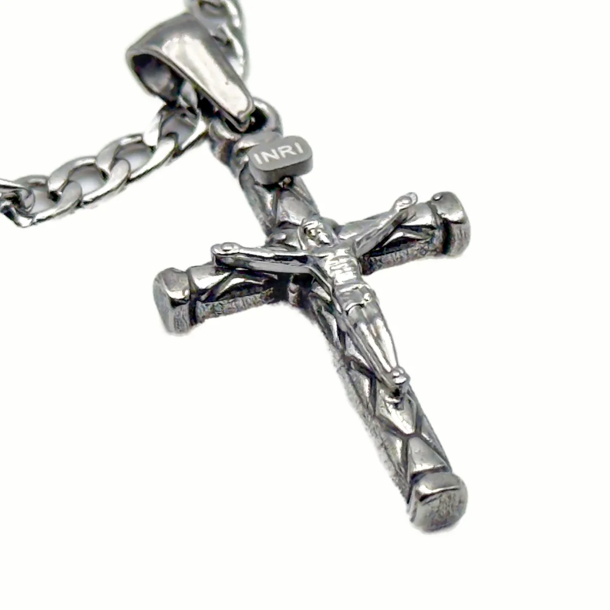Collier Crucifix Moderne Texturé - Collection ORA - Acier Inoxydable (3 Finitions) – Image 6