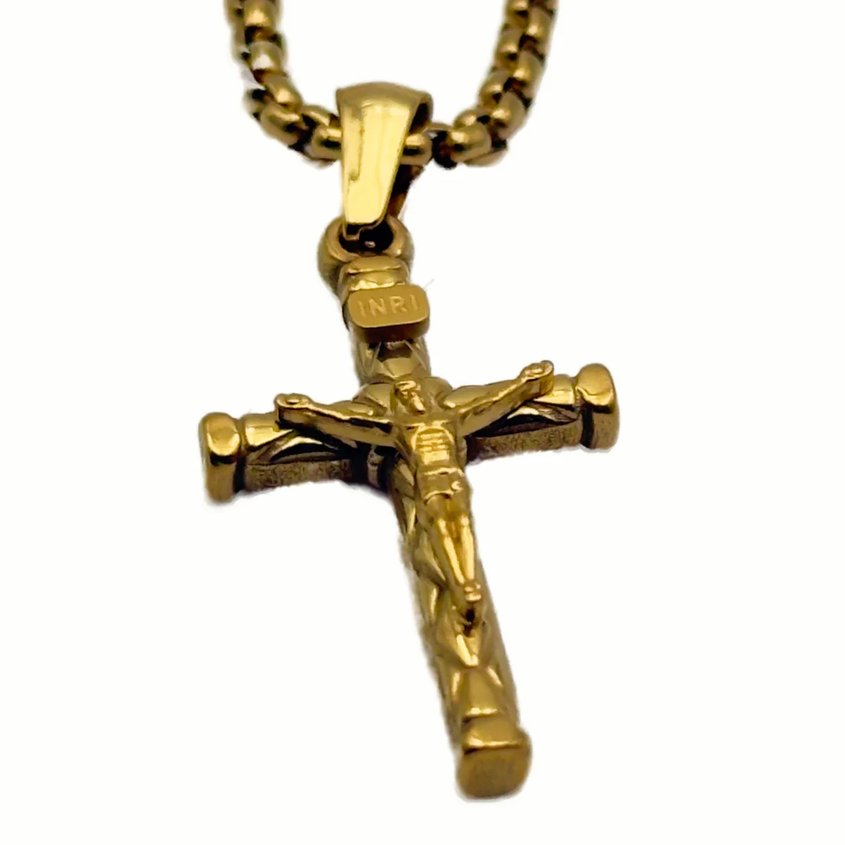 Collier Crucifix Moderne Texturé - Collection ORA - Acier Inoxydable (3 Finitions) – Image 2