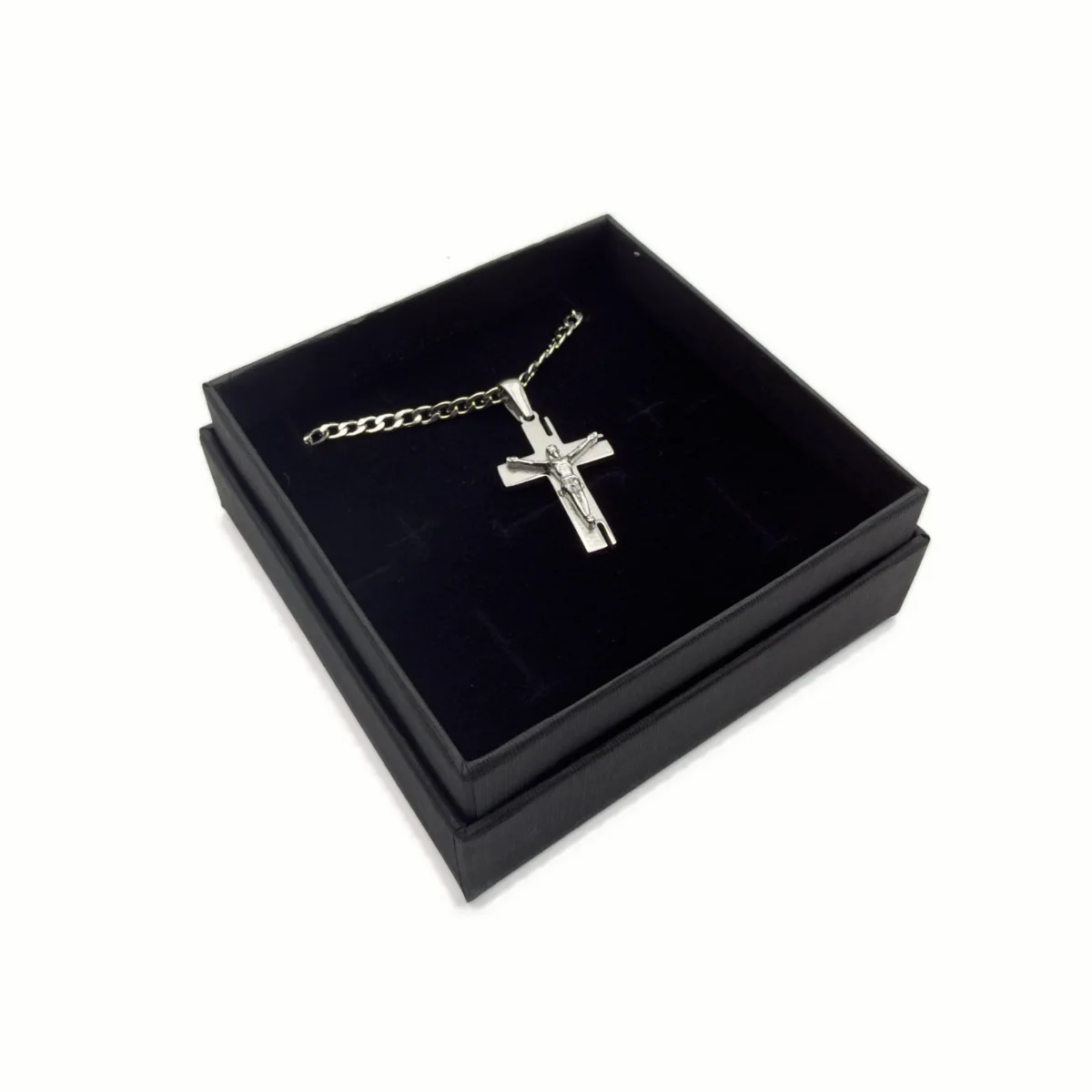 Collier Crucifix Moderne Gravé "Notre Père" - Collection ORA - Acier Inoxydable (3 Finitions) – Image 7