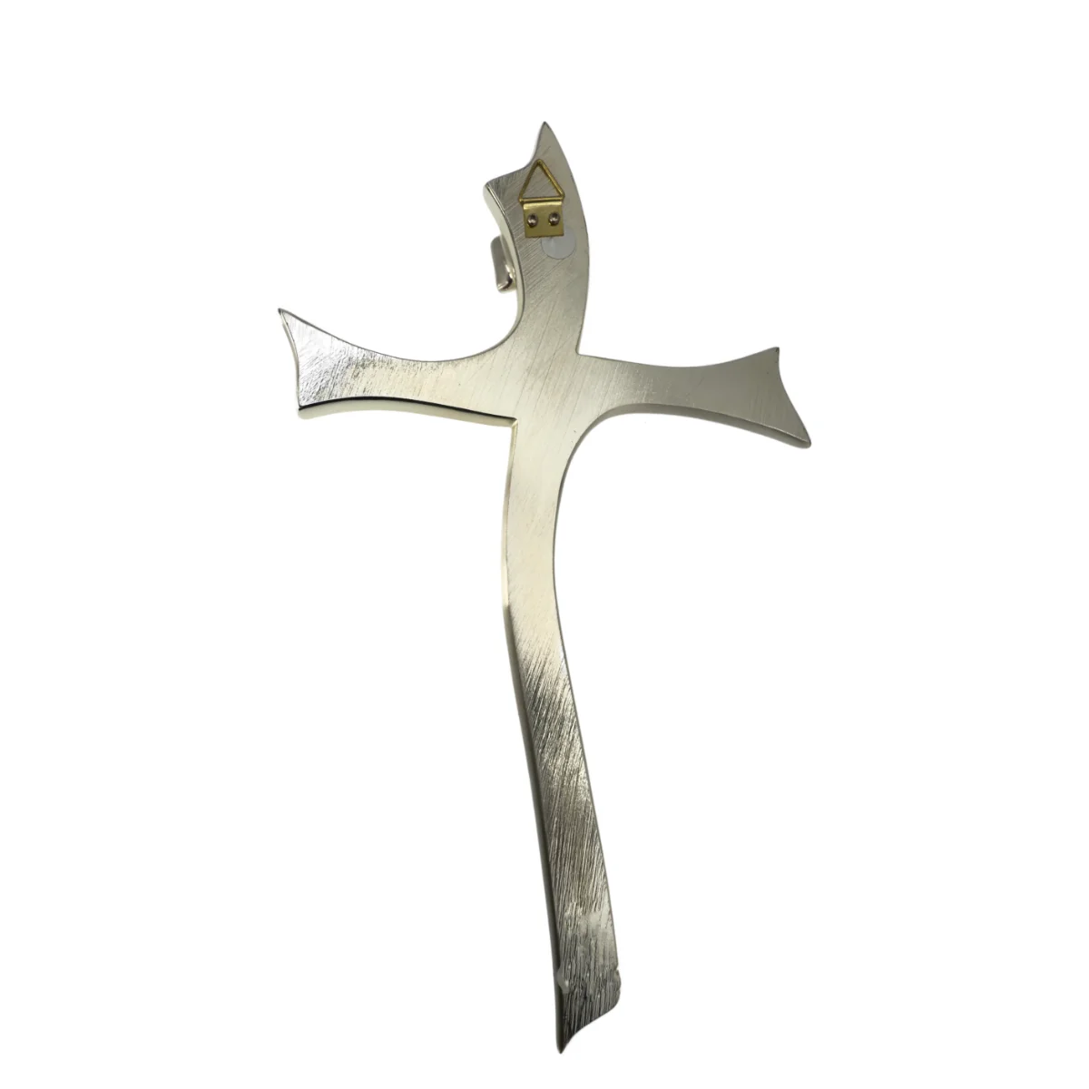 Croix Murale Contemporaine Asymétrique – Finition Argent "Miro Silver" (33 cm) – Image 2