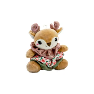 Petite Peluche Faon avec Tutu Floral – Souvenir de Lourdes (12 cm, Norme CE)