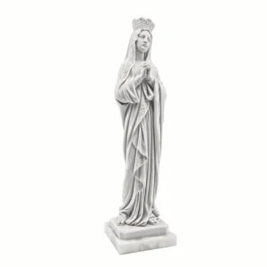 Statue Vierge Couronnée de Lourdes 45cm | Poudre de Marbre