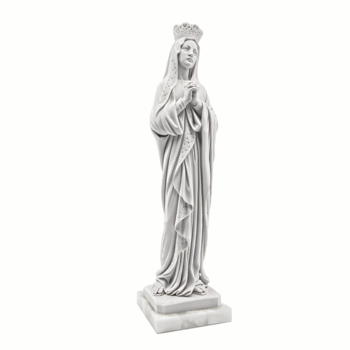 Statue Vierge Couronnée de Lourdes 45cm | Poudre de Marbre