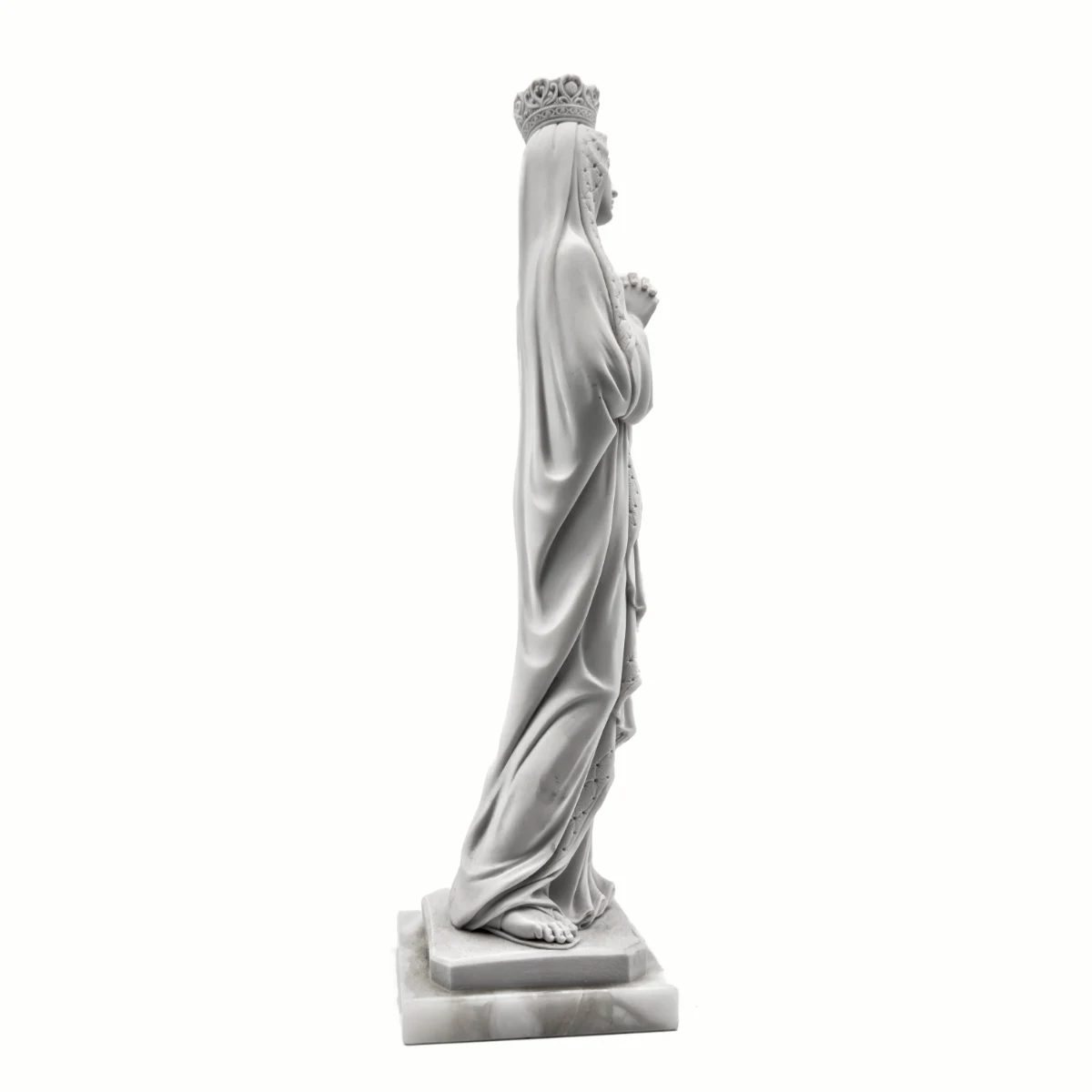 Statue Vierge Couronnée de Lourdes 42cm | Poudre de Marbre