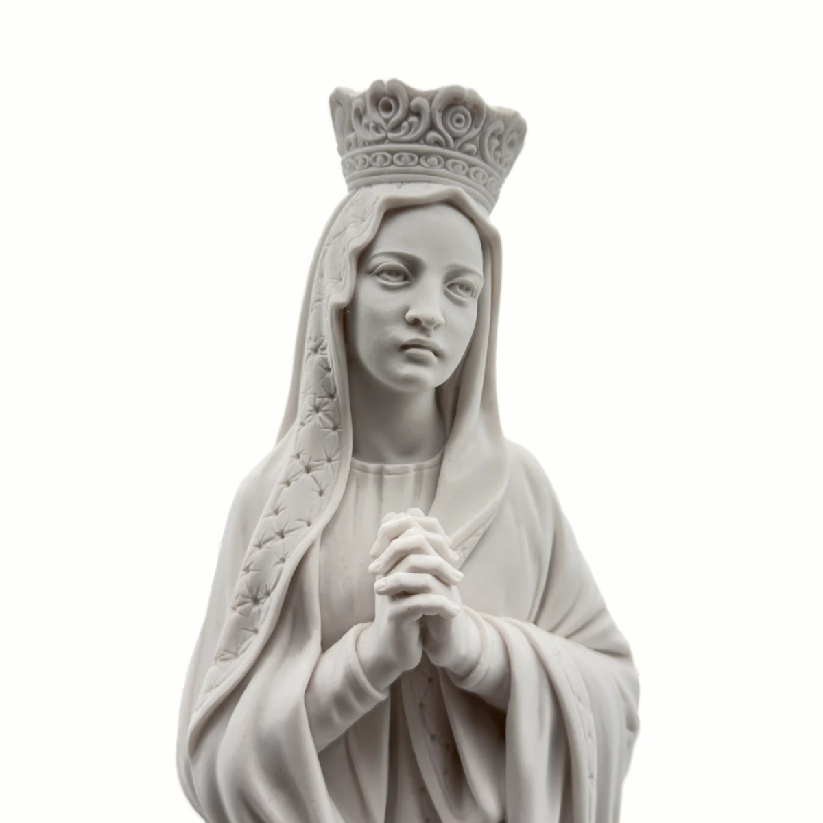 Statue Vierge Couronnée de Lourdes 42cm | Poudre de Marbre