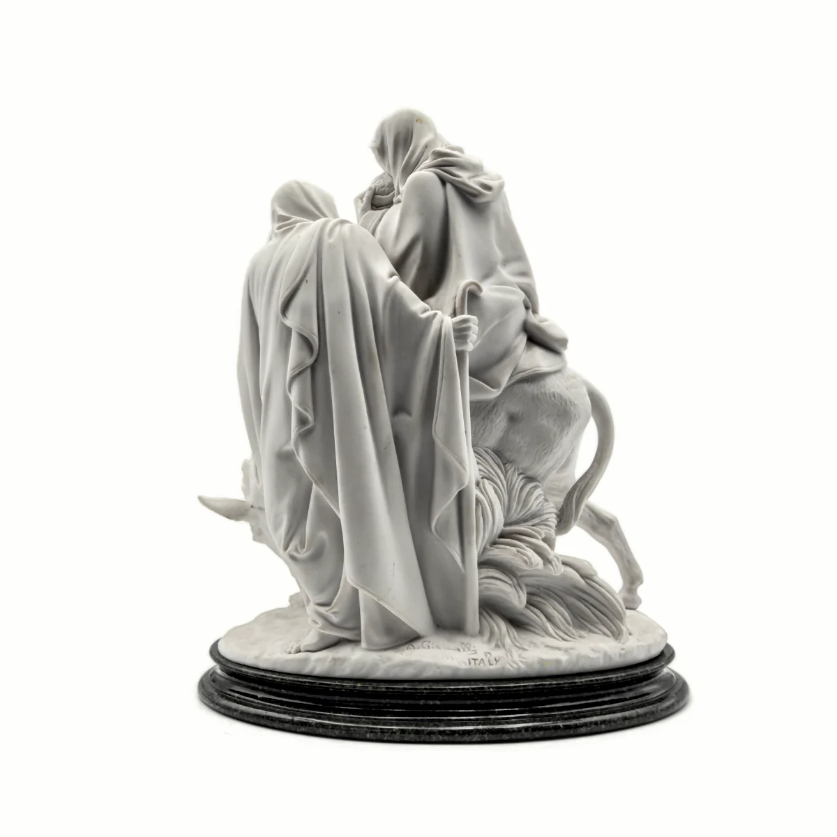 Statue Sainte Famille "La Fuite en Égypte" en Poudre de Marbre – Image 3