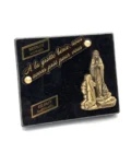 Plaque funéraire Notre-Dame de Lourdes en granit et bronze