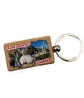 Porte-Clés Souvenir Rectangulaire en Bois - Visite du Pape Léon XIV à Lourdes