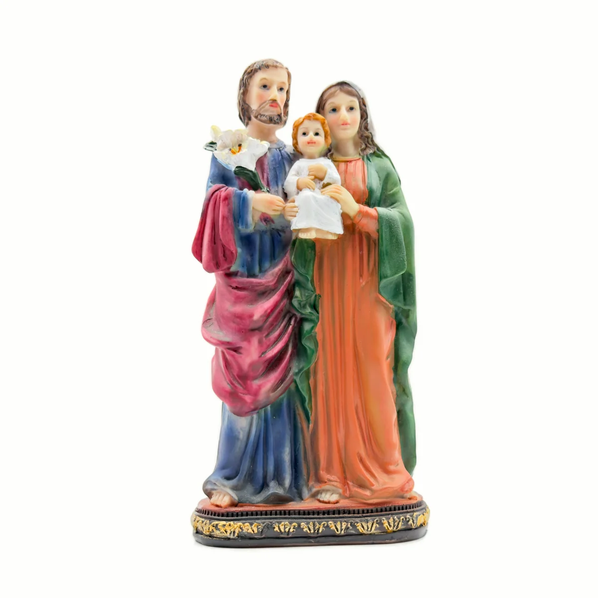 Statue Traditionnelle de la Sainte Famille en Résine Colorée (12 cm, 20 cm, 30 cm)