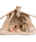Crèche Lumineuse en Bois Sculpté