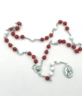 Chapelet de Dévotion à Saint Michel Archange - Perles Rouges et Blanches (Livret Inclus)