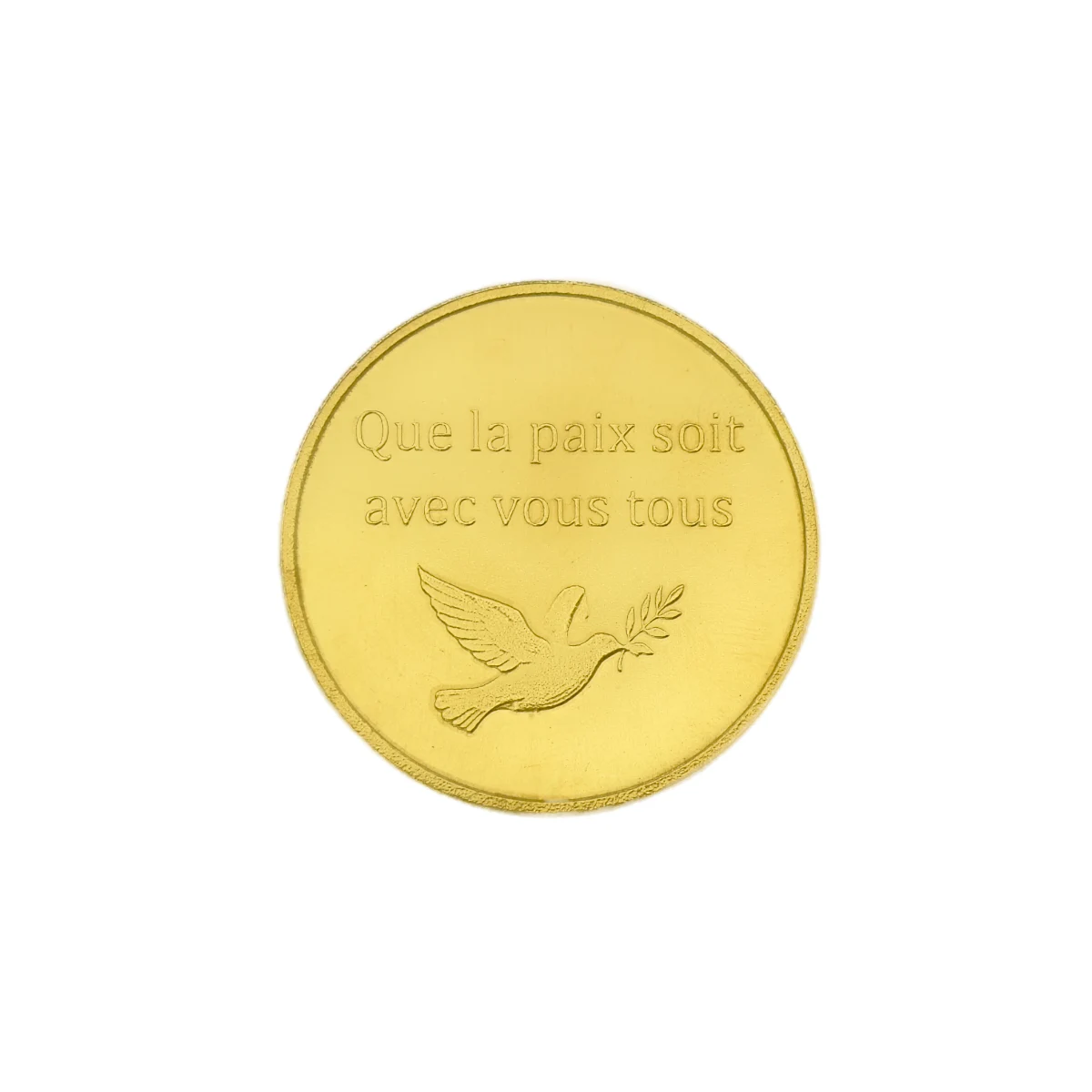 Médaille Souvenir Inox Doré - Visite du Pape Léon XIV (Fabriquée à Lourdes)