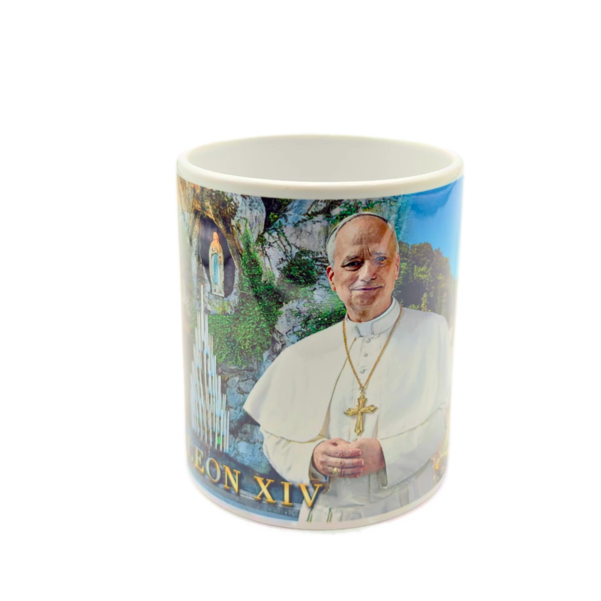Mug Souvenir en Céramique - Visite Historique du Pape Léon XIV à Lourdes