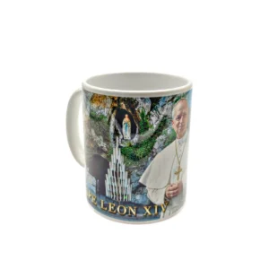 Mug Souvenir en Céramique - Visite Historique du Pape Léon XIV à Lourdes