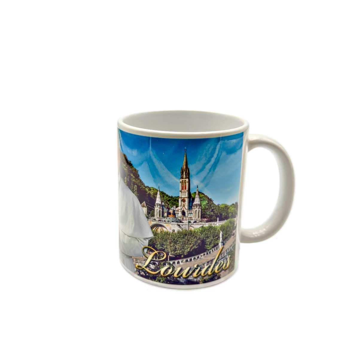 Mug Souvenir en Céramique - Visite Historique du Pape Léon XIV à Lourdes