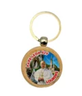 Porte-Clés Souvenir en Bois - Visite Historique du Pape Léon XIV à Lourdes