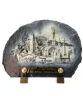Grande Plaque funéraire Lourdes en ardoise des Pyrénées – couleur ou noir et blanc - 32 x 25 cm