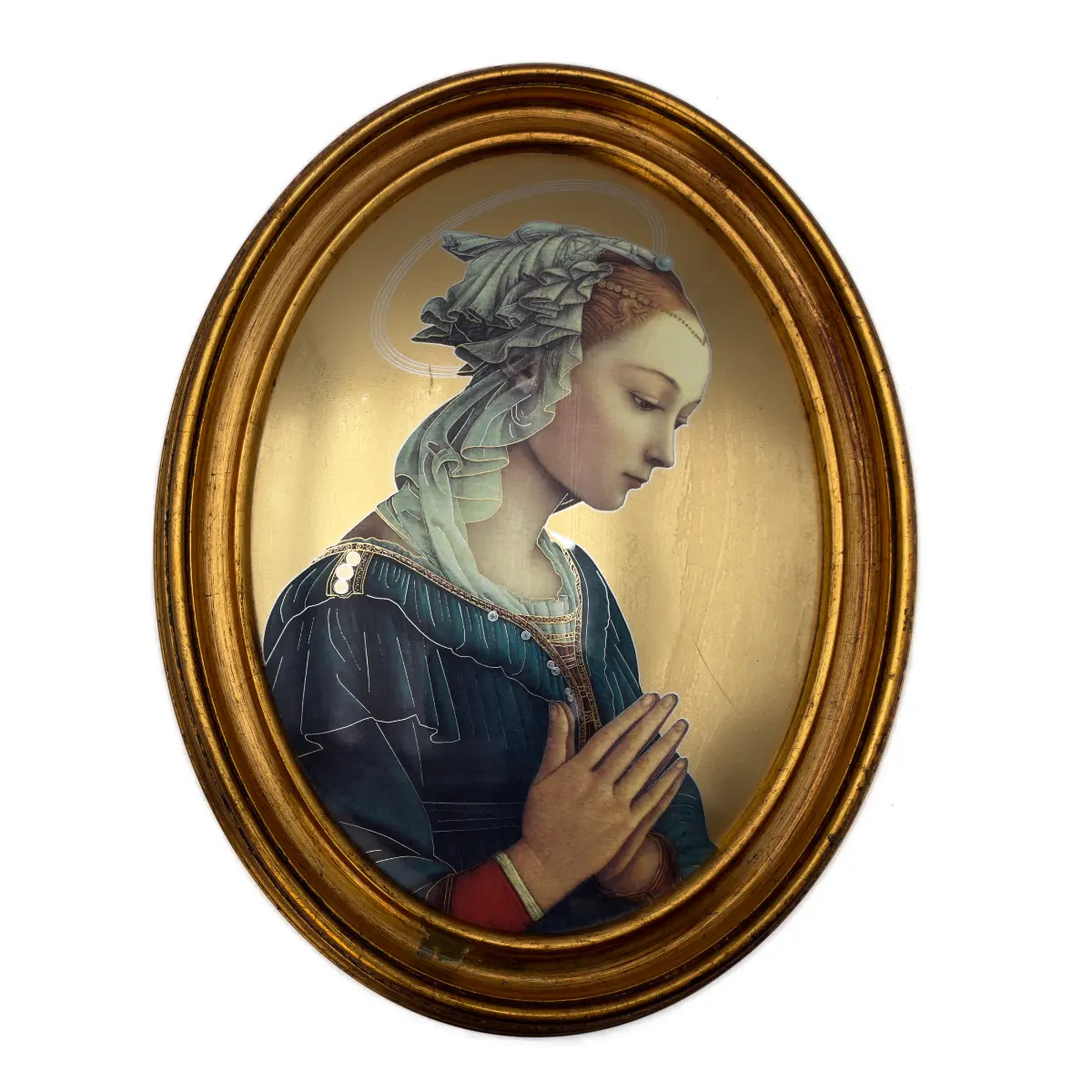 Cadre ovale Vierge en prière de Fra Filippo Lippi
