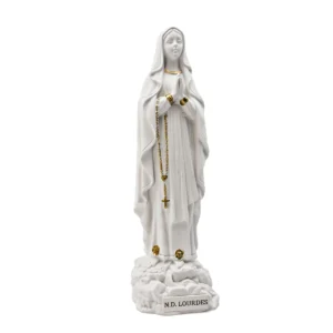 Statue Notre-Dame de Lourdes – Poudre de marbre - rehauts dorés