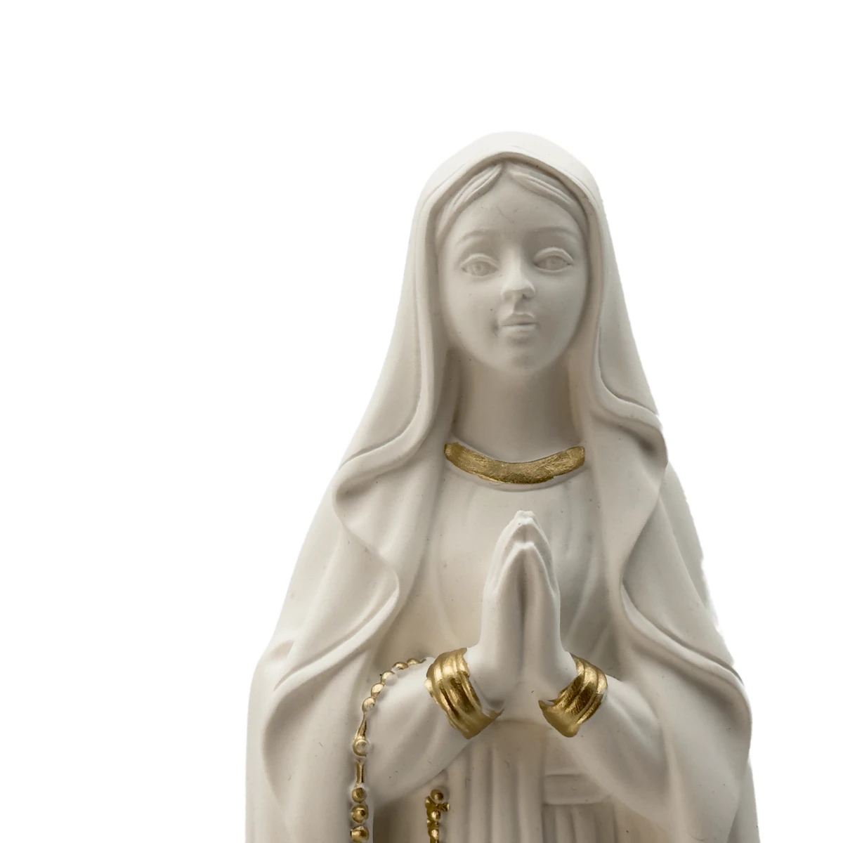 Statue Notre-Dame de Lourdes – Poudre de marbre - rehauts dorés