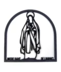 Tableau en bois noir Notre-Dame de Lourdes – 25 x 25 cm – fabrication française