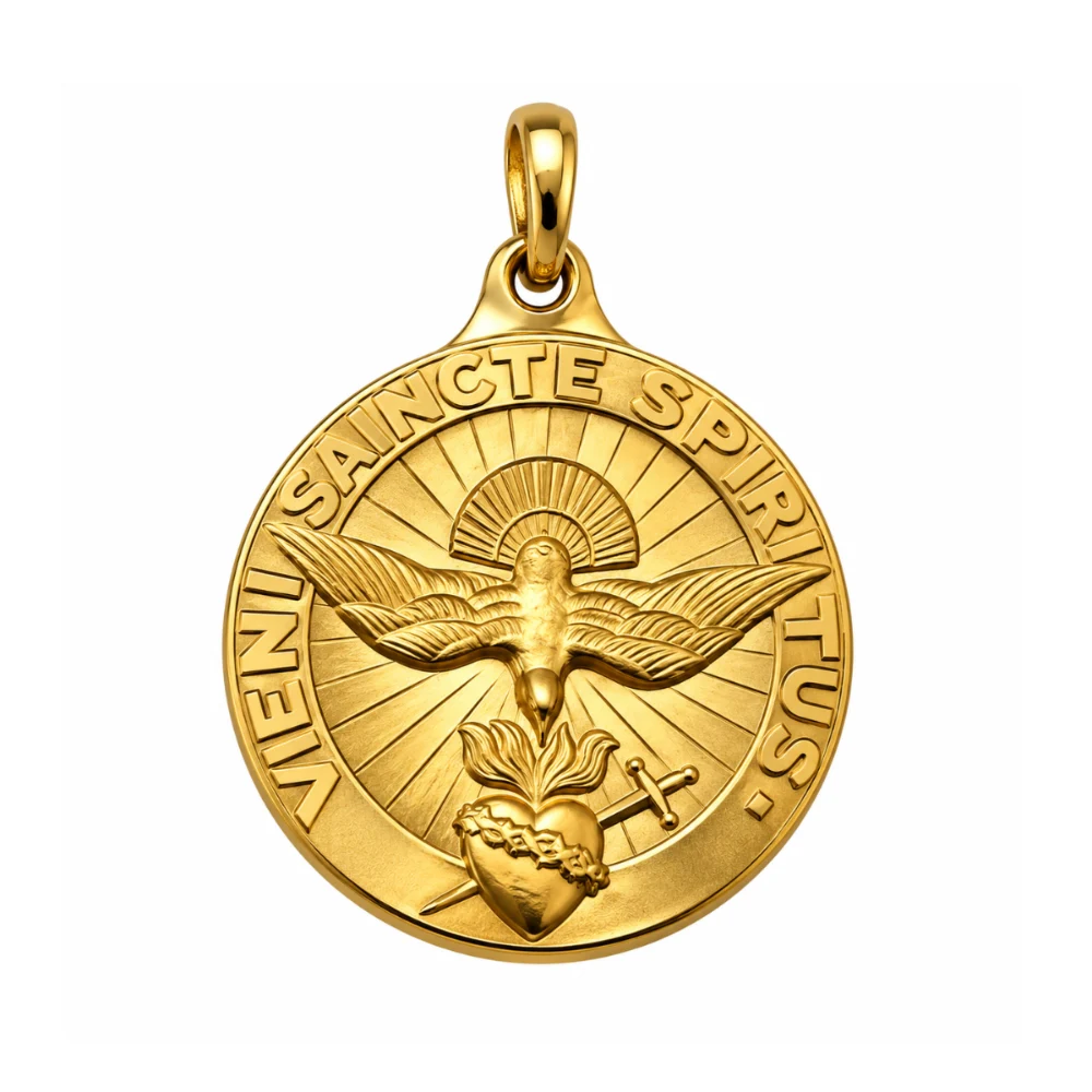 Médaille du Saint-Esprit en or 9 carats – Veni Sancte Spiritus