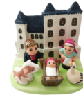 Mini crèche de Noël Béarn en céramique – Collection Crèches du Monde – 8 x 7 cm