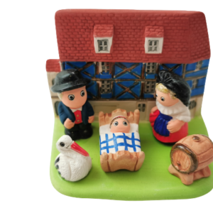 Mini crèche de Noël Alsace en céramique
