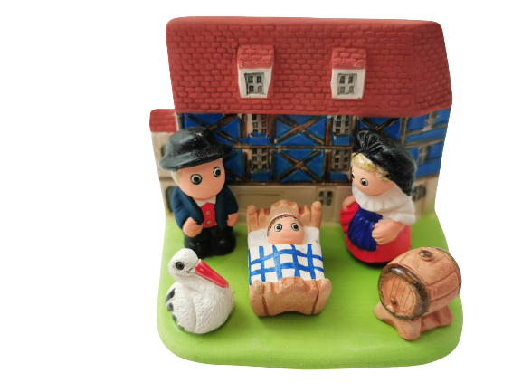 Mini crèche de Noël Alsace en céramique