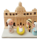 Mini crèche de Noël Vatican en céramique