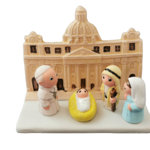 Mini crèche de Noël Vatican en céramique