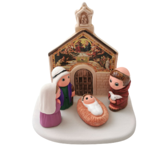 Mini crèche de Noël Assise en céramique