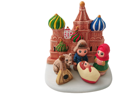Mini crèche de Noël Russie en céramique