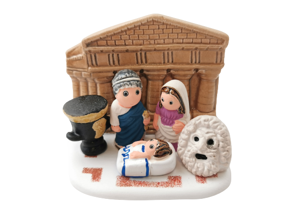 Mini crèche de Noël Grèce en céramique