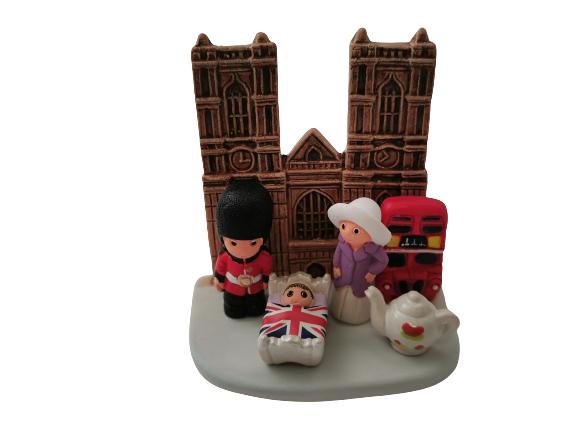Mini crèche de Noël Londres en céramique