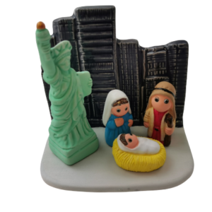 Mini crèche de Noël New York en céramique