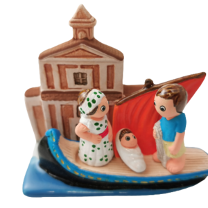 Mini crèche de Noël Méditerranée en céramique