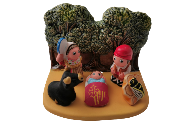 Mini crèche de Noël Roussillon en céramique