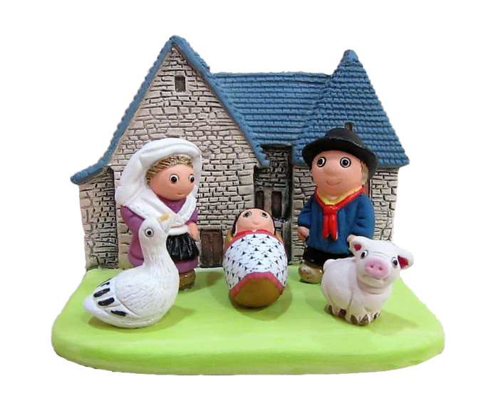 Mini crèche de Noël Limousin en céramique
