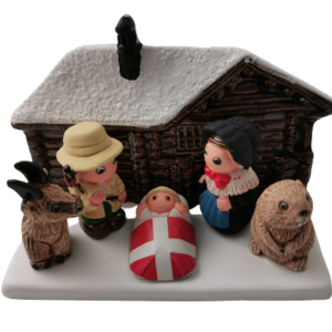 Mini crèche de Noël Alpes en céramique