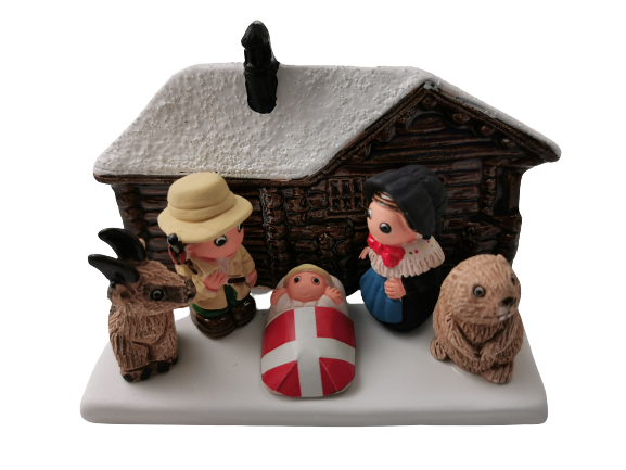 Mini crèche de Noël Alpes en céramique