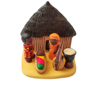 Mini crèche de Noël Cameroun en céramique