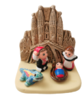 Mini crèche de Noël Barcelone en céramique